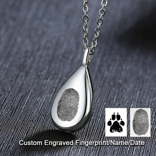 Teardrop Cremation Necklace for Ashes